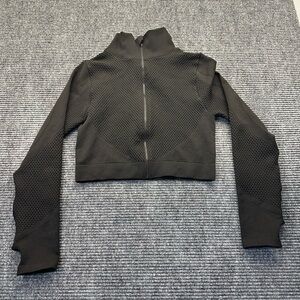 Women’s Tight Athletic Tik Tok Cropped Thumb Hole workout gym running jacket 3XL